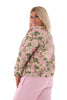 Bomber met bloemen beige