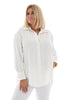 Doorknoop blouse met kraag uni wit