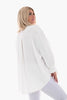 Doorknoop blouse met kraag uni wit