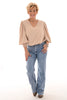Hello Miss jeans met strass wide leg blauw