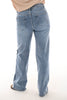 Hello Miss jeans met strass wide leg blauw