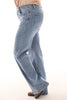Hello Miss jeans met strass wide leg blauw
