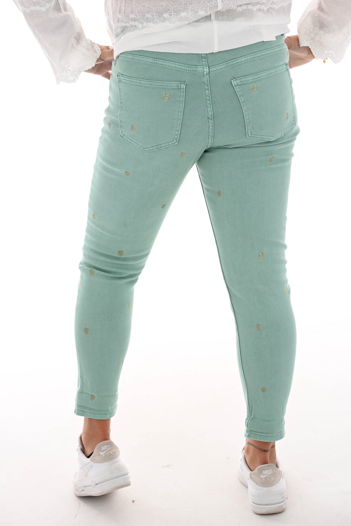 Zac&Zoe Jeans met hartjes groen