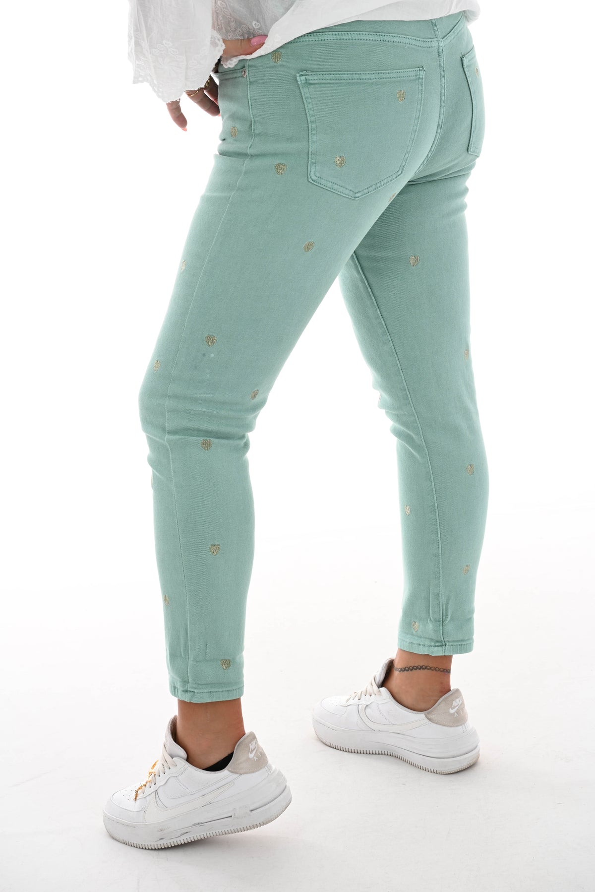 Zac&Zoe Jeans met hartjes groen