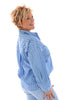 Gestreepte blouse met strass blauw