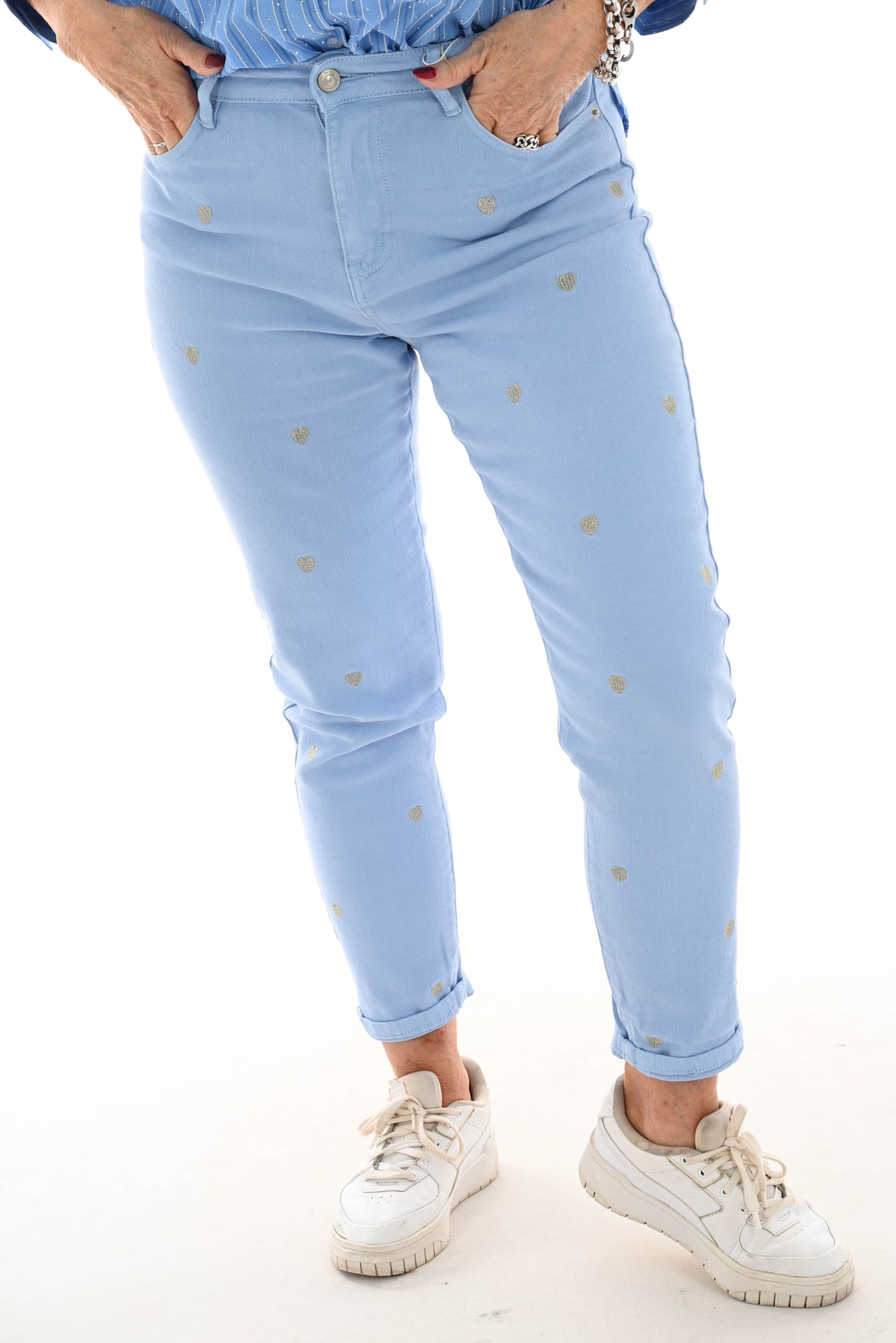 Zac&Zoe Jeans met hartjes blauw