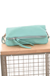 Clutch gevouwen turquoise