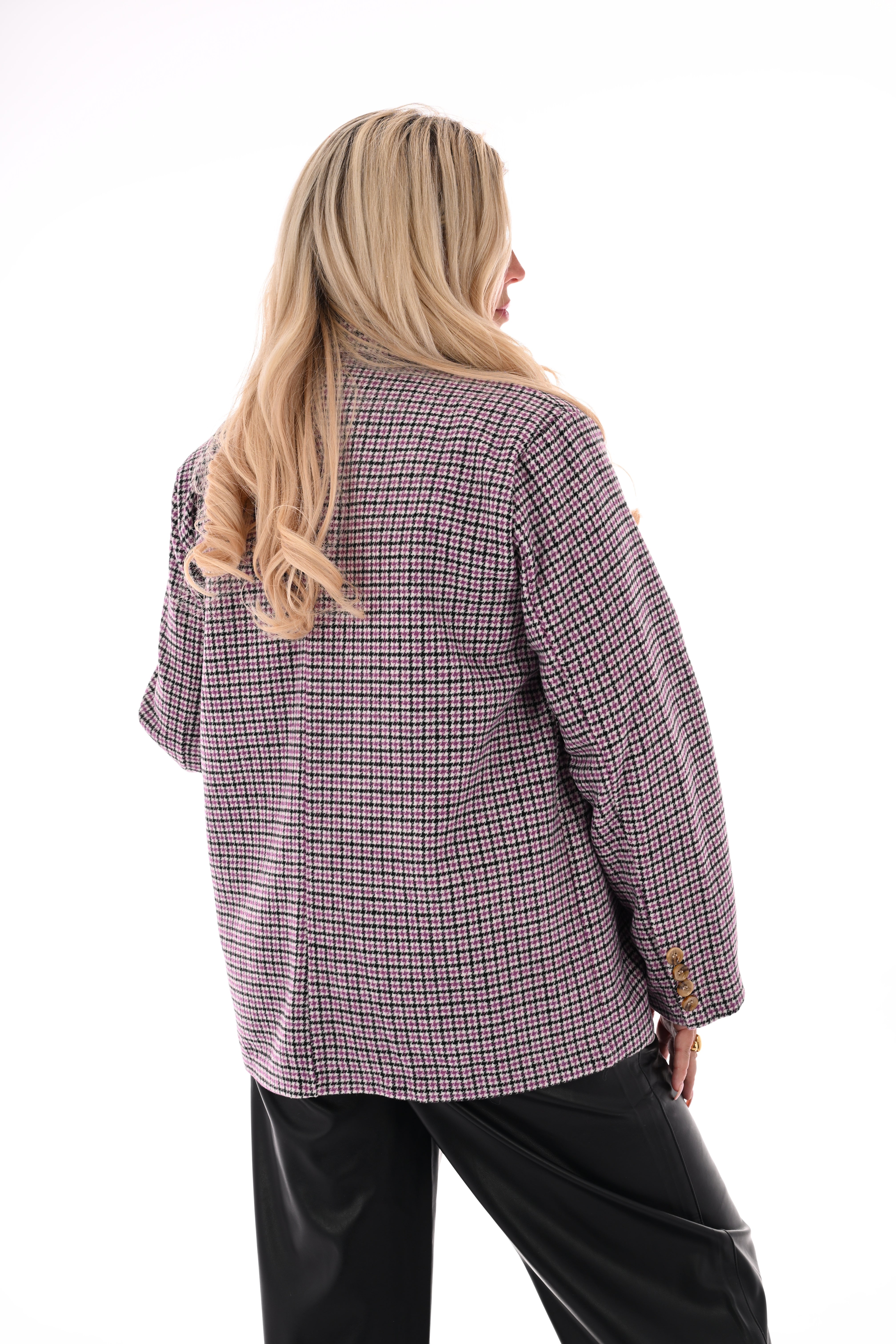 Blazer ruitpatroon paars