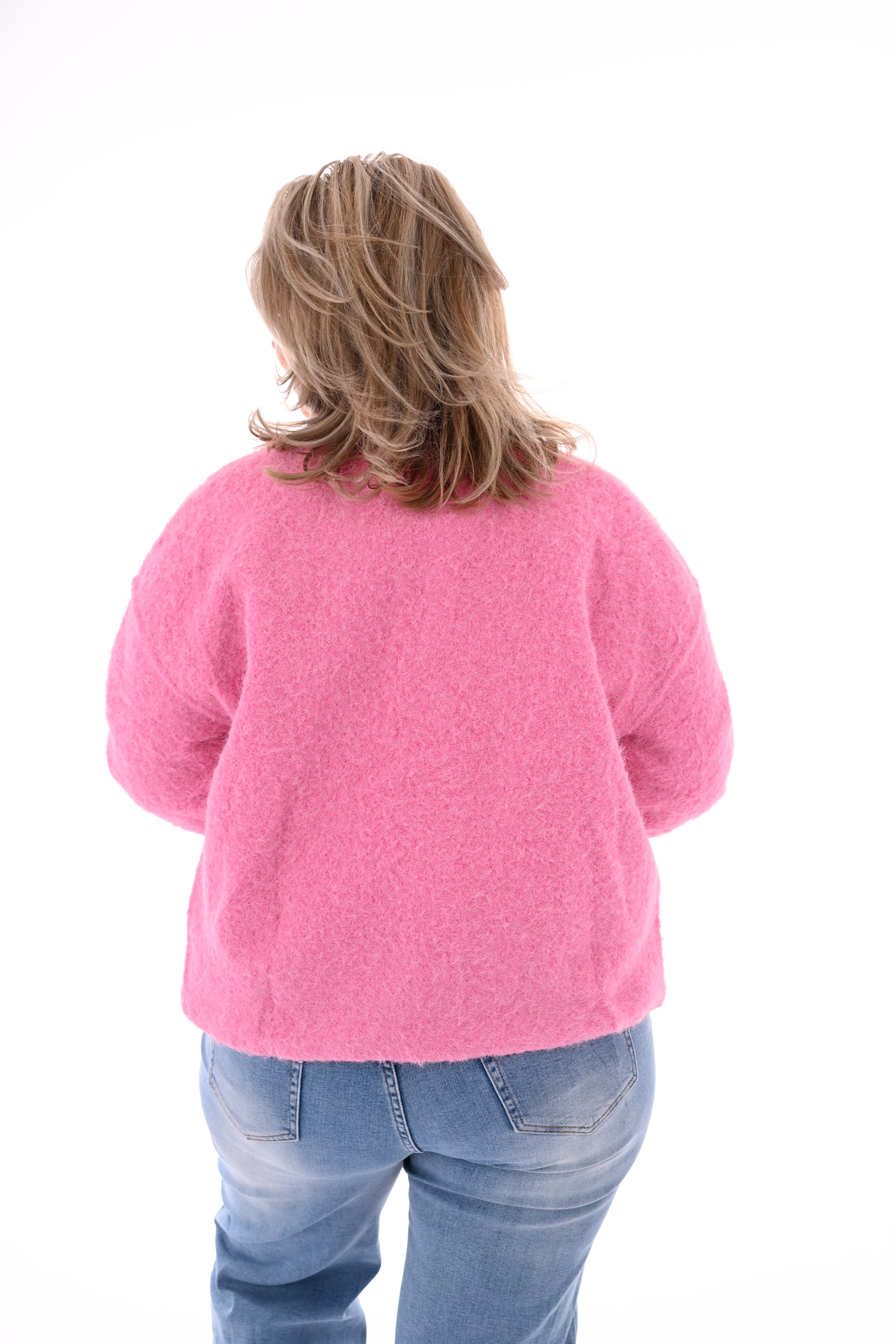 Wavy boucle jasje roze