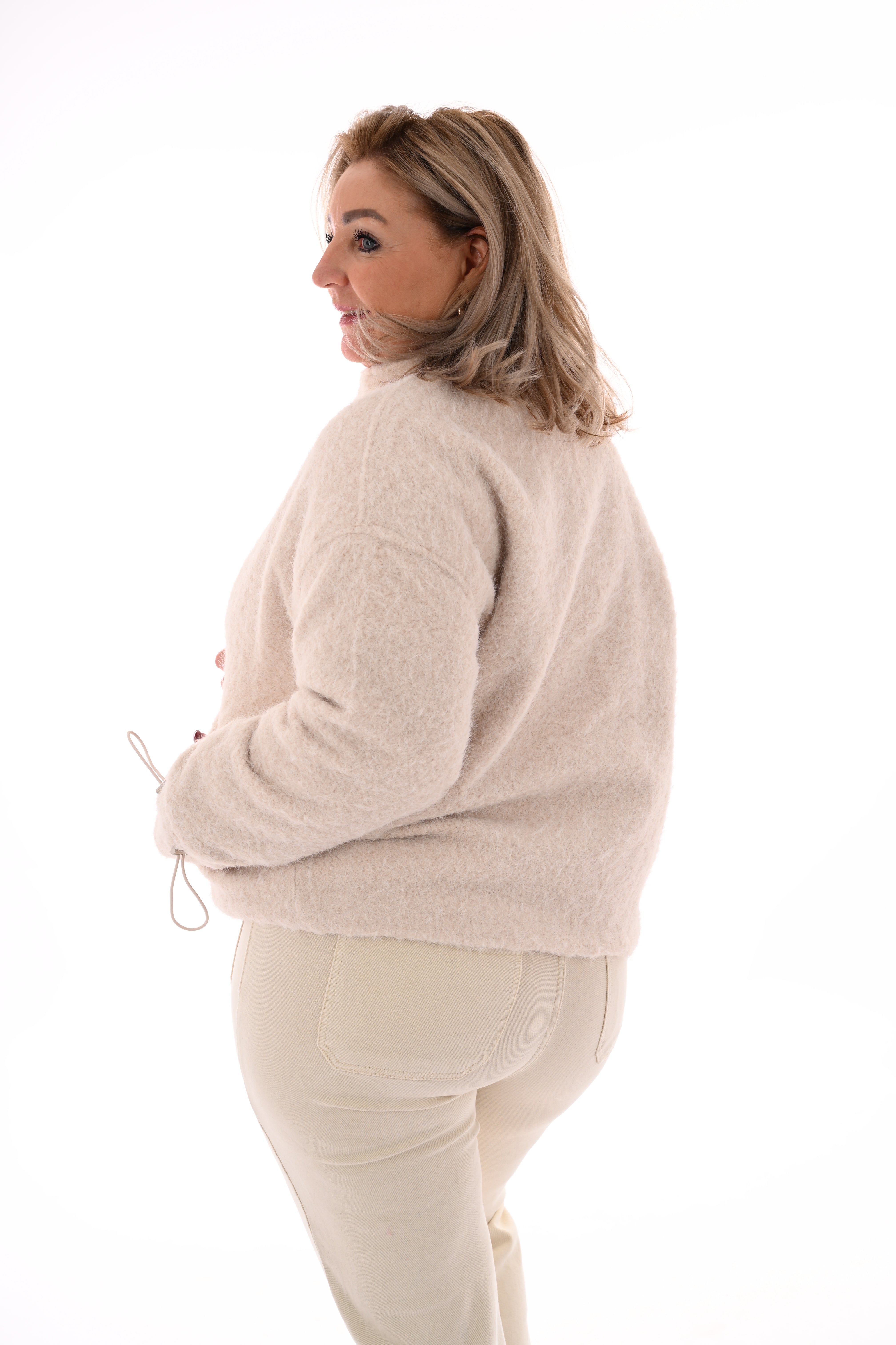 Wavy boucle jasje beige