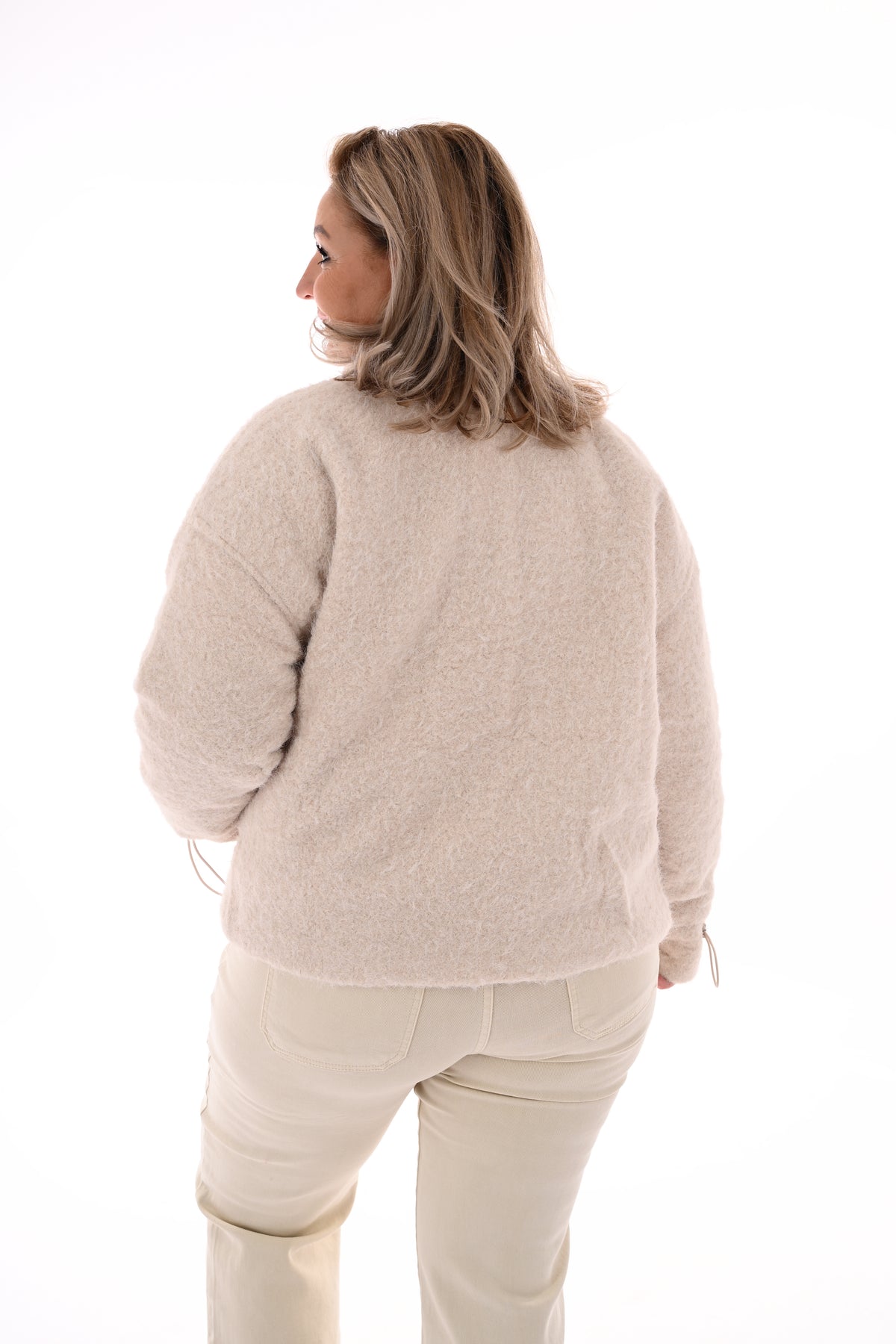 Wavy boucle jasje beige