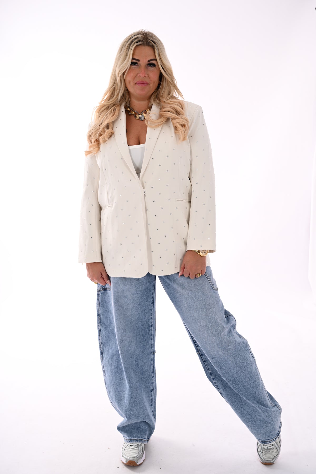 Blazer strass creme