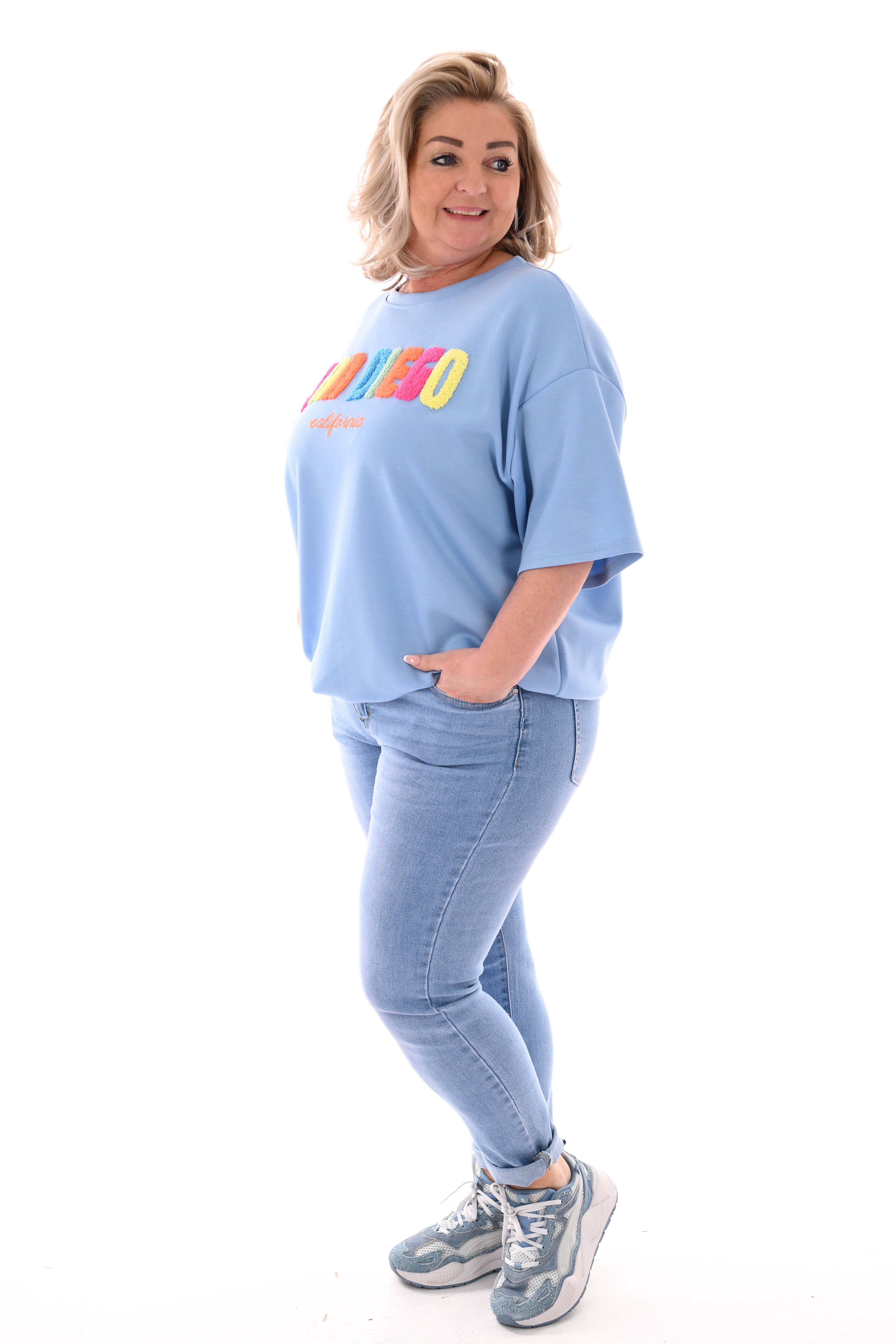 Sweater korte mouwen San Diego lichtblauw