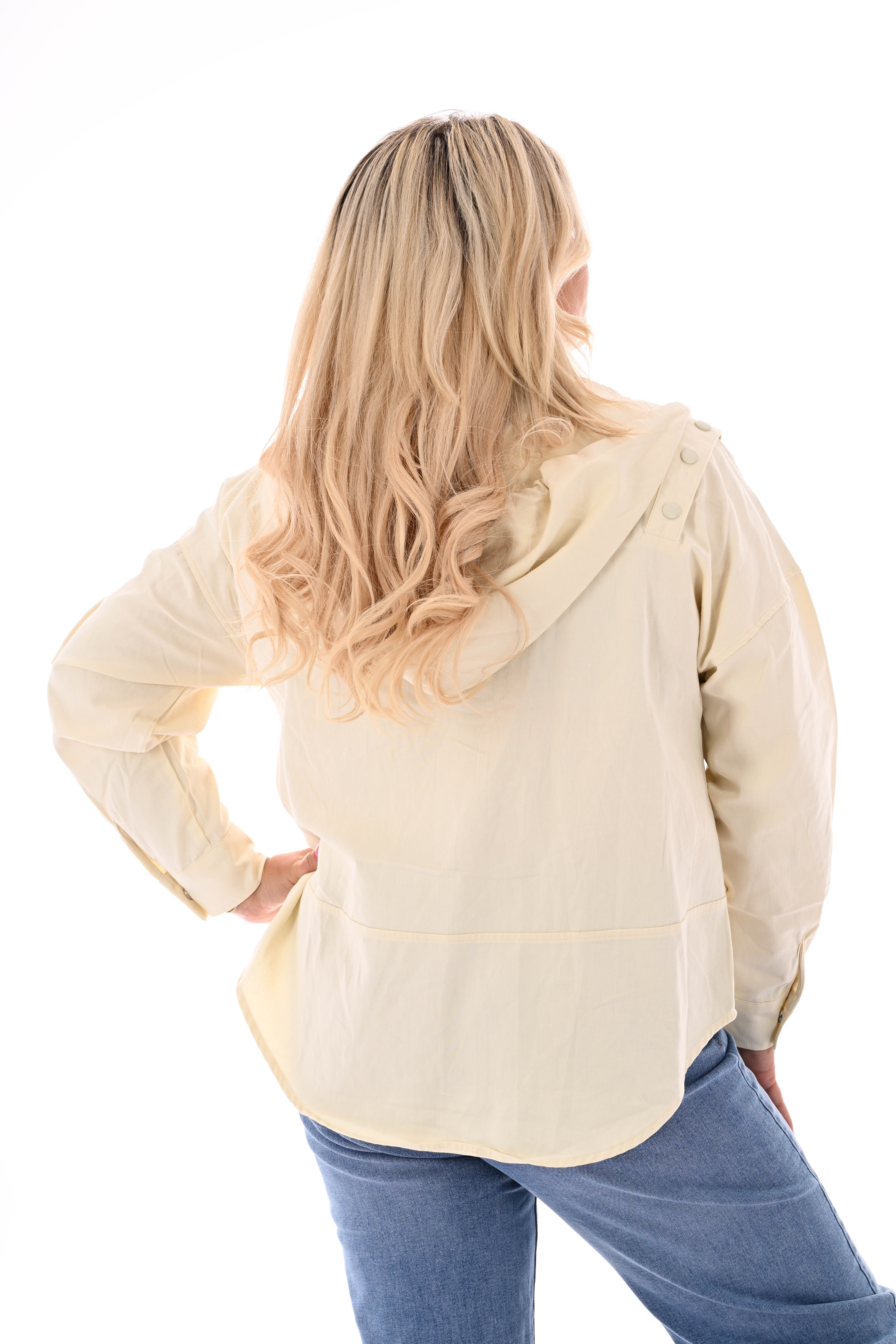 Jasje met afneembare mouwen creme