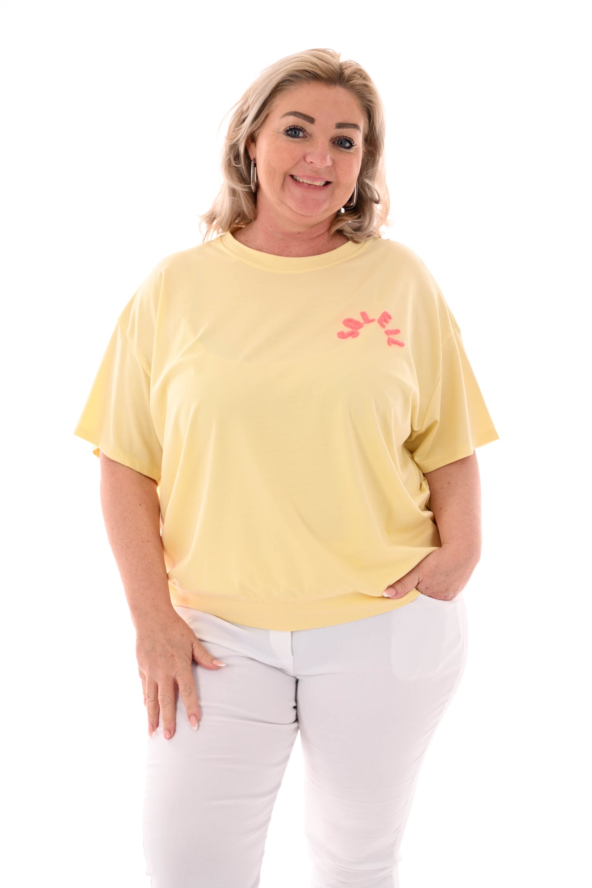 Shirt korte mouwen Soleil geel