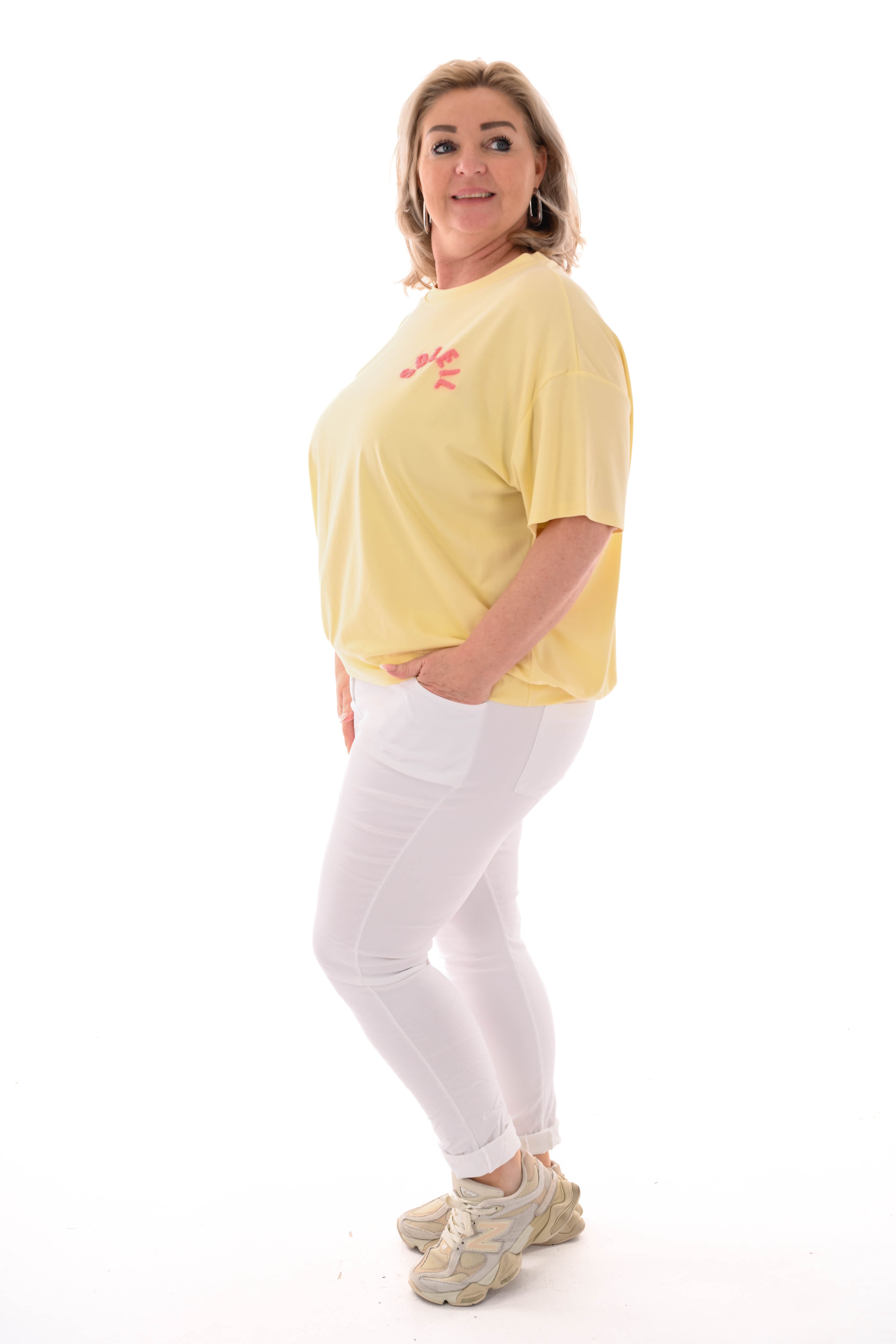 Shirt korte mouwen Soleil geel