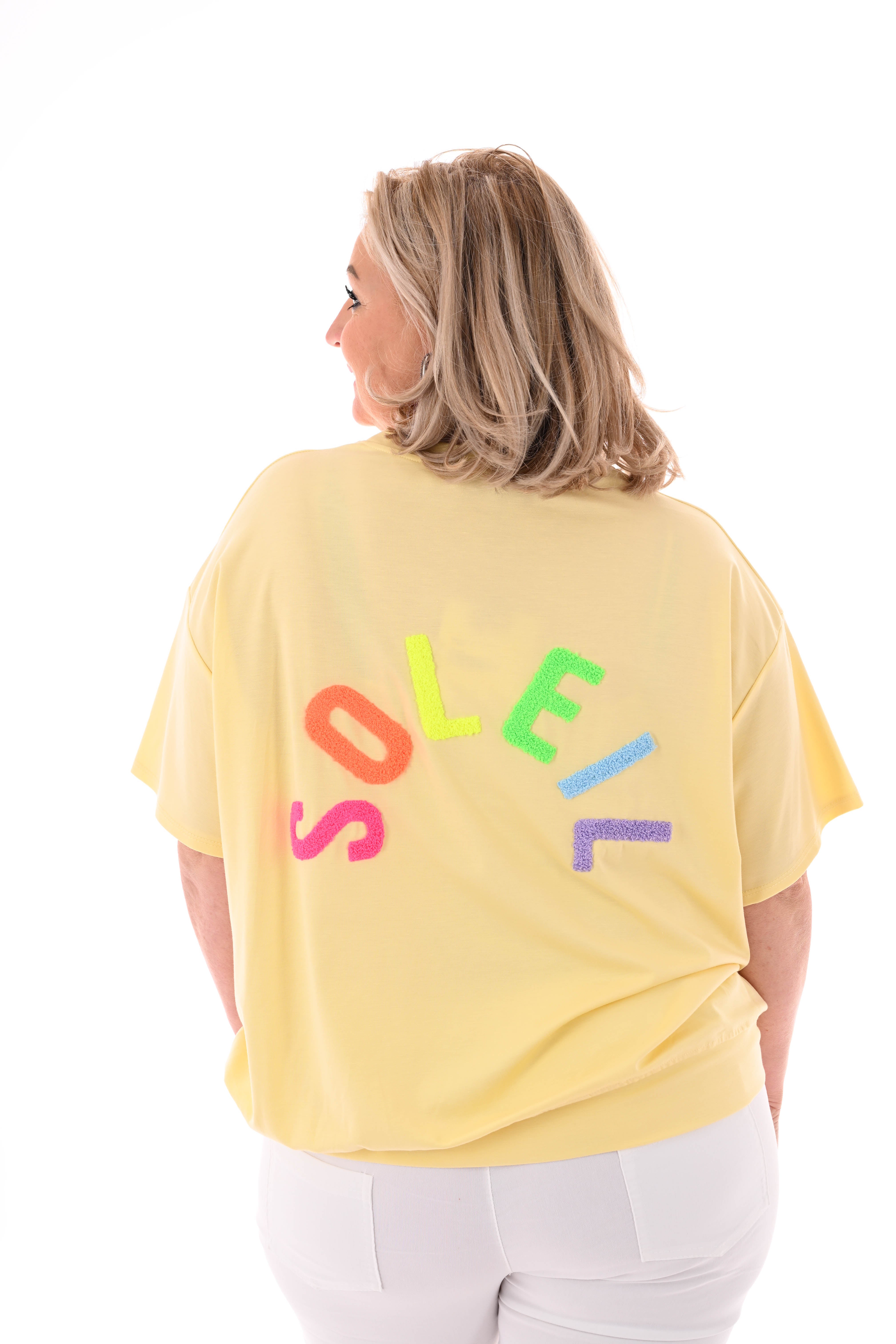 Shirt korte mouwen Soleil geel