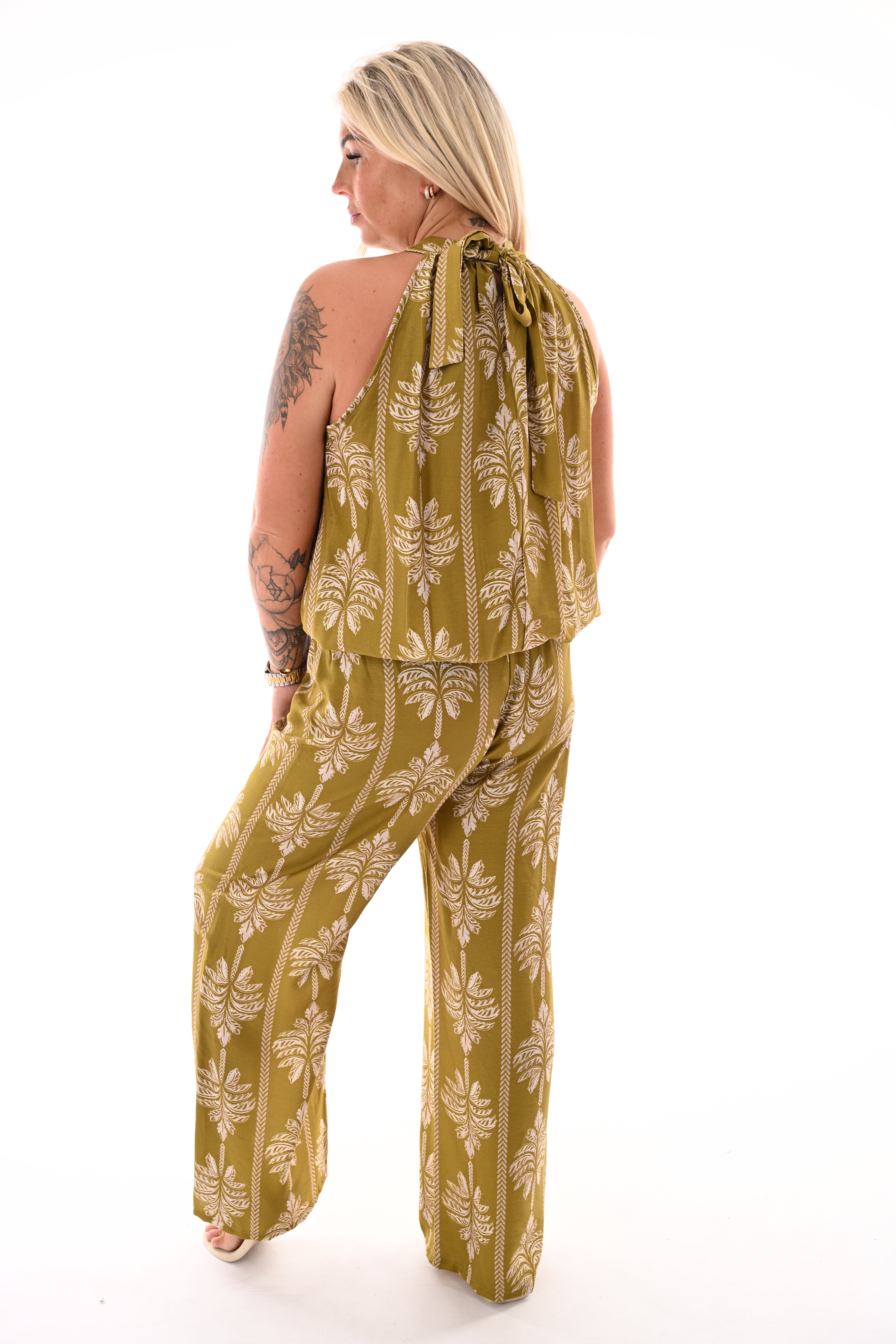 Tweedelig set palmtree lime