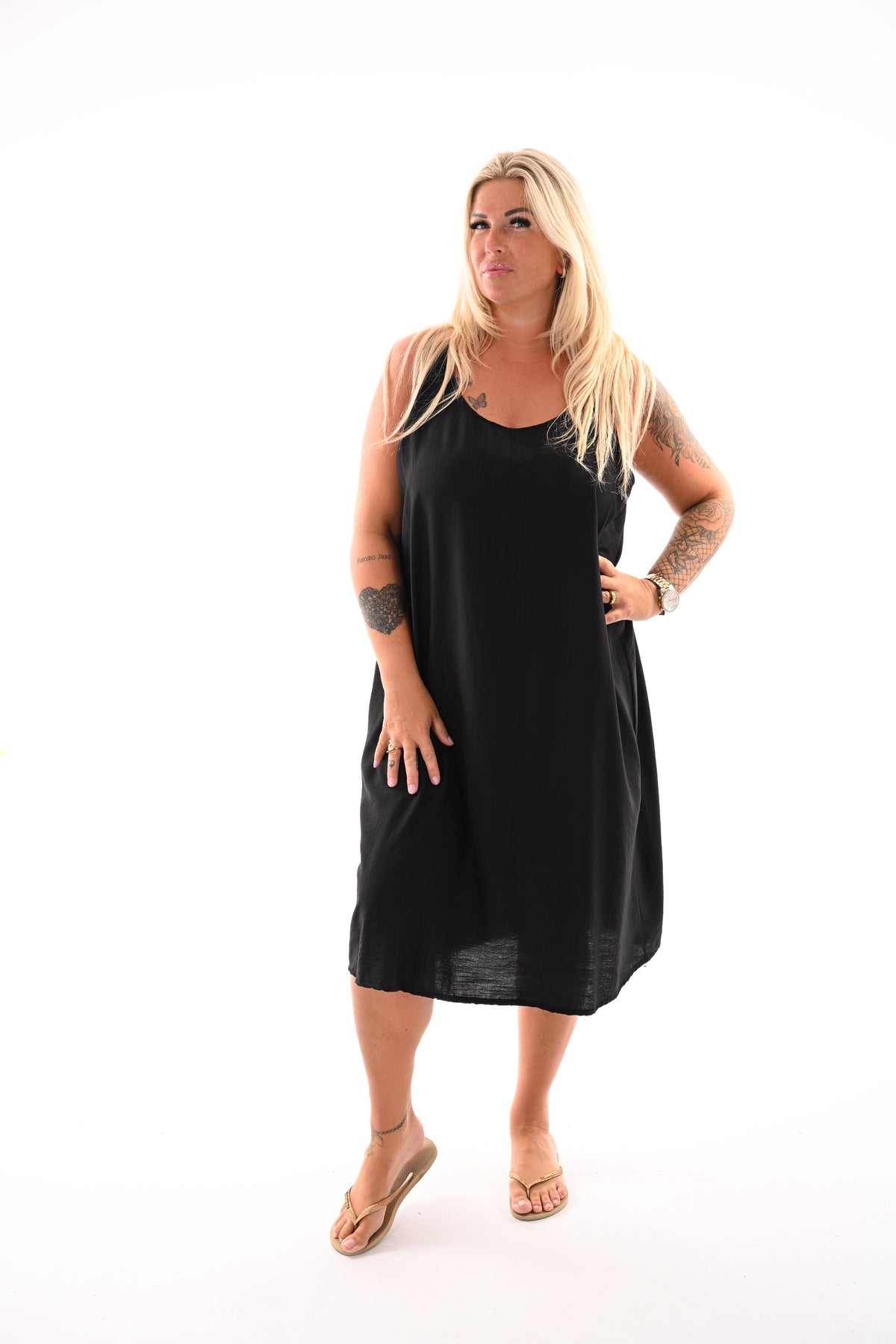 Basic jurk ronde hals zwart