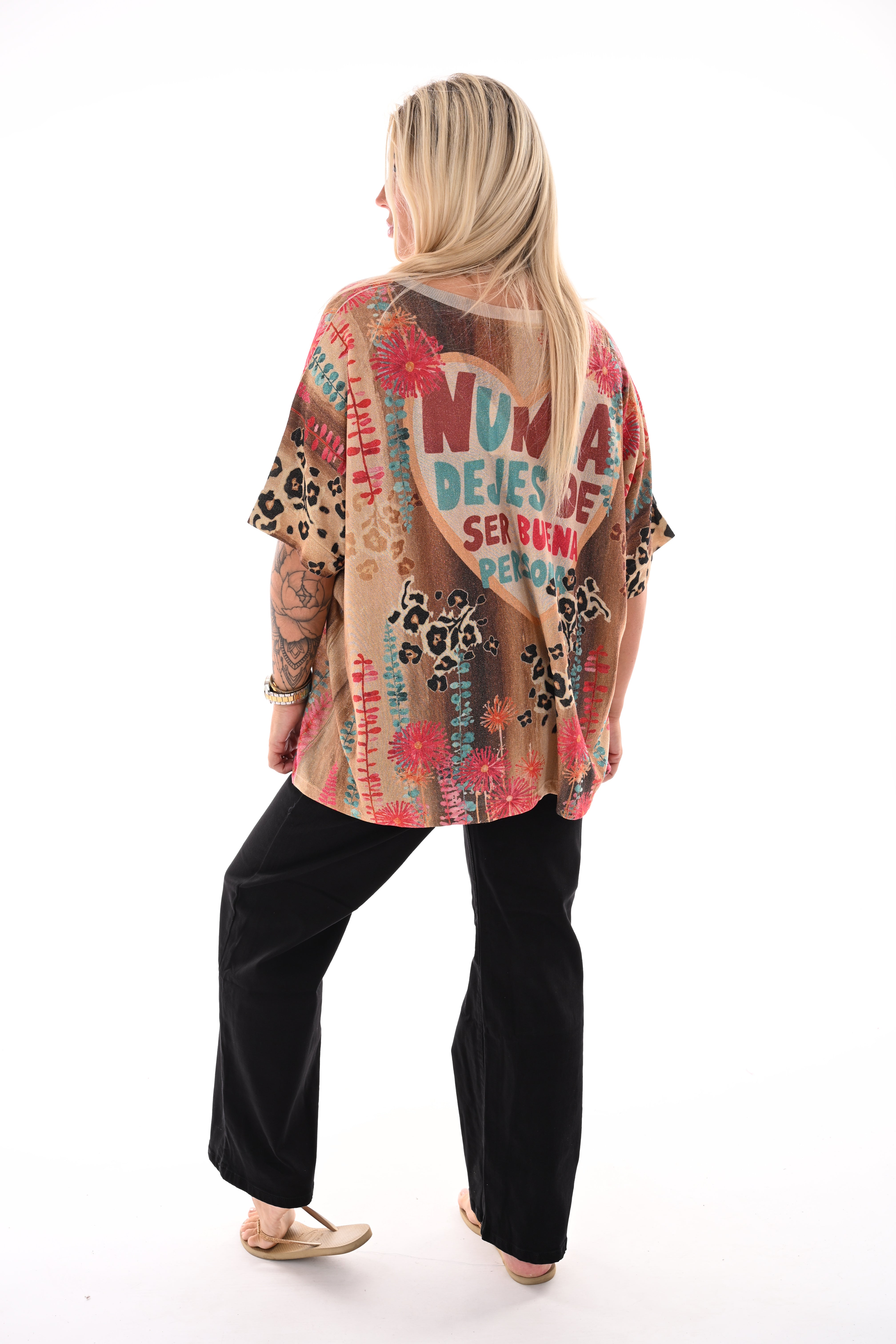 Shirt panter tropical bruin