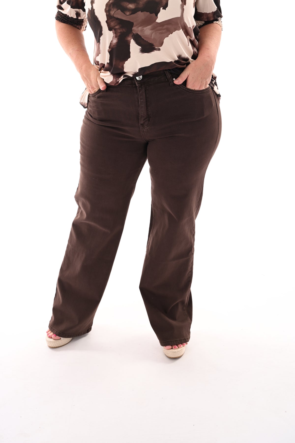 Goodies wide leg donkerbruin