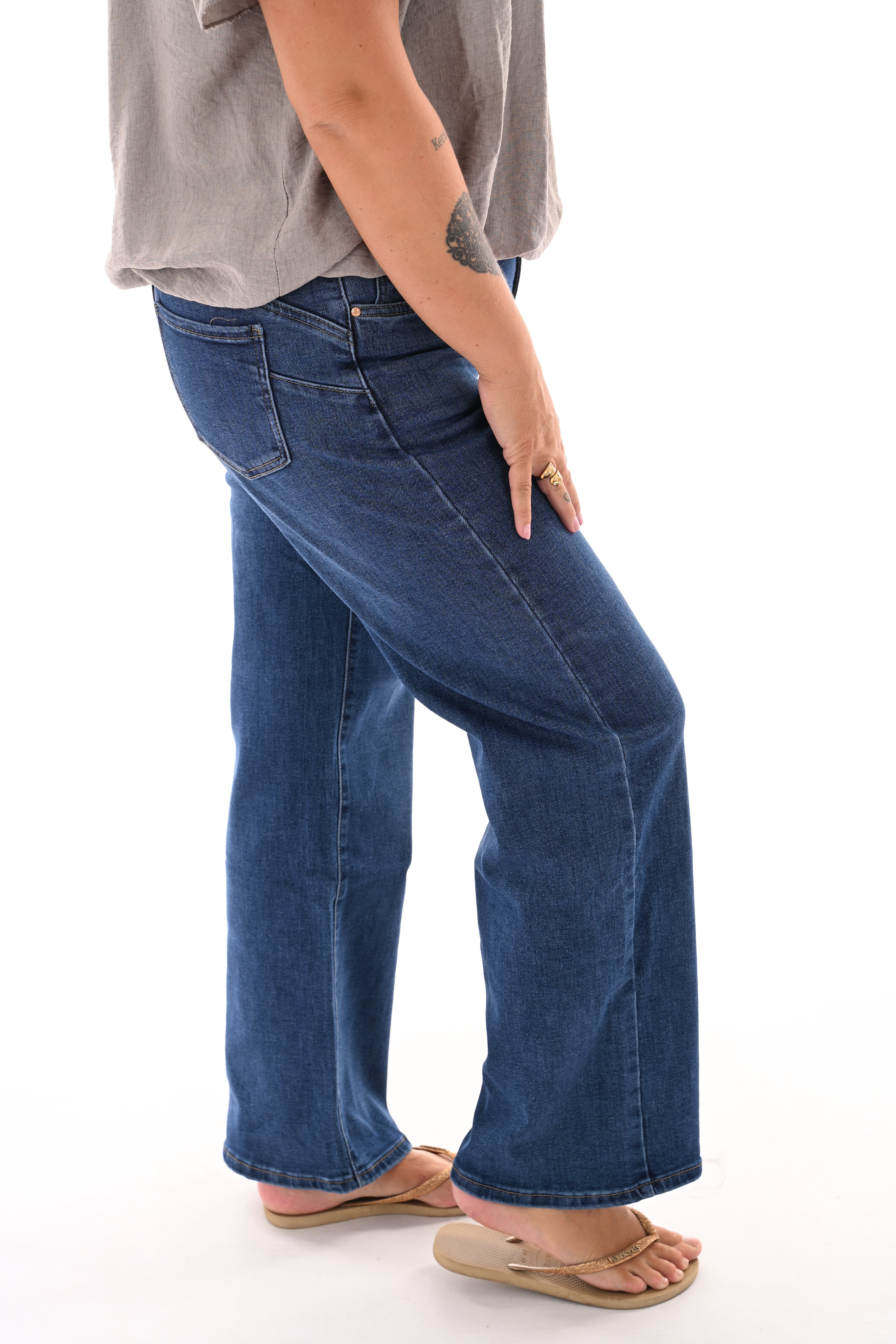 Goodies wide leg middenblauw