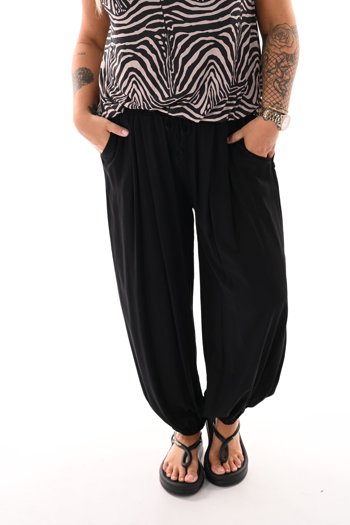 Basic ballon broek uni zwart