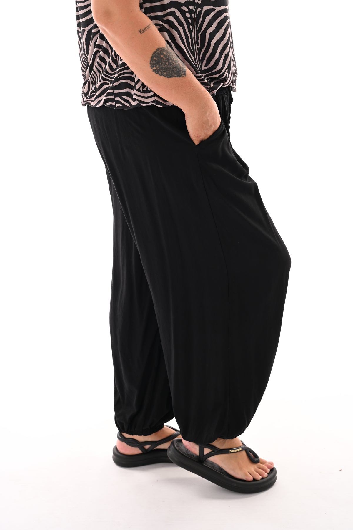 Basic ballon broek uni zwart