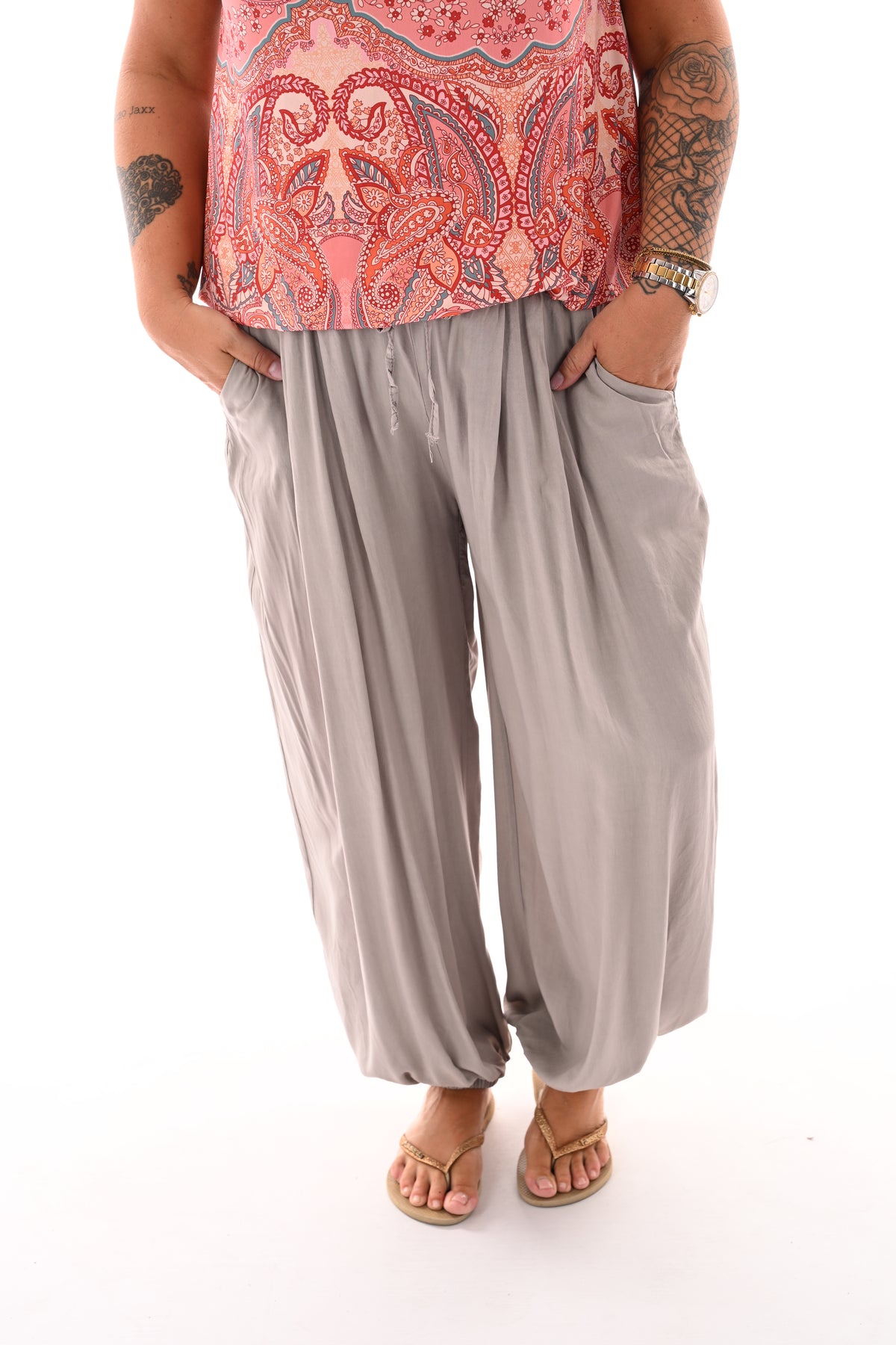 Basic ballon broek uni taupe