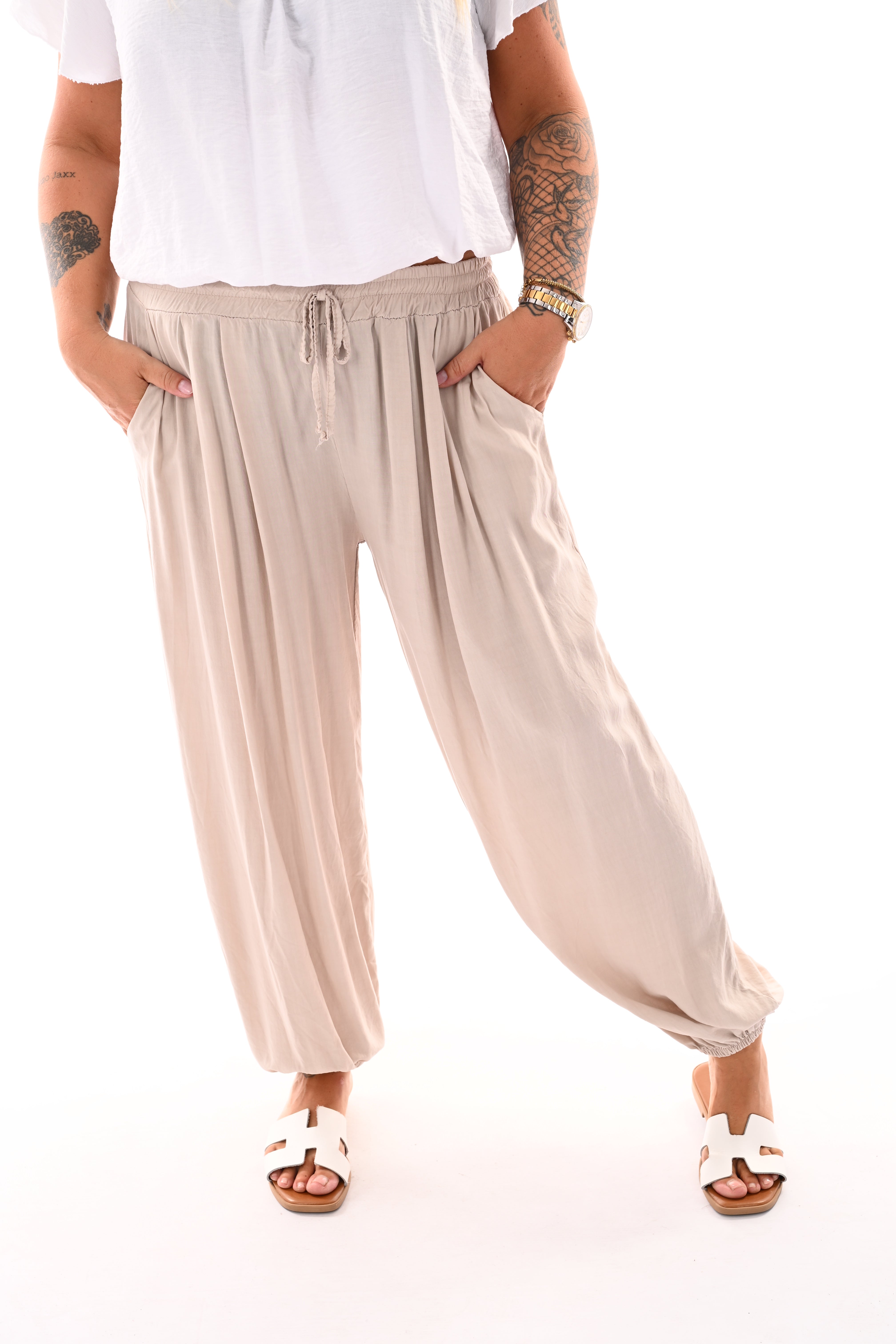Basic ballon broek uni beige