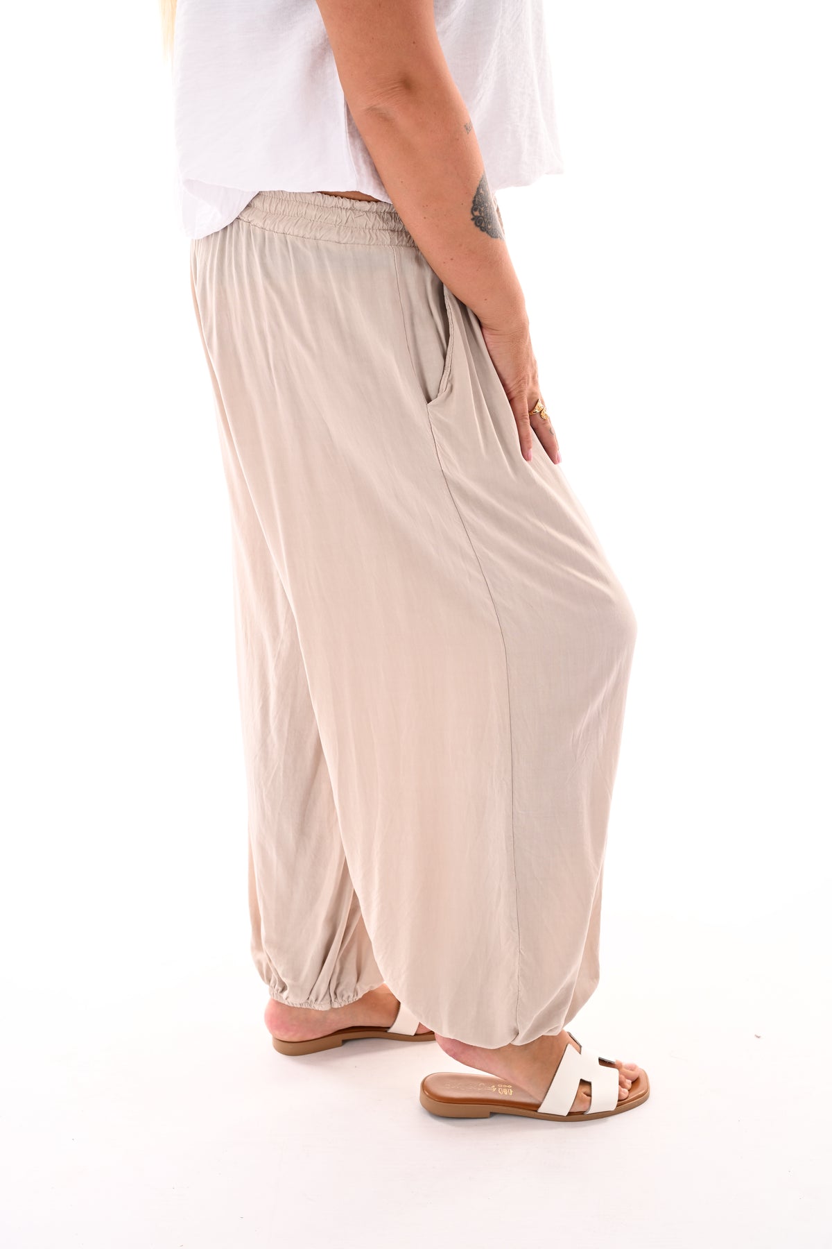 Basic ballon broek uni beige
