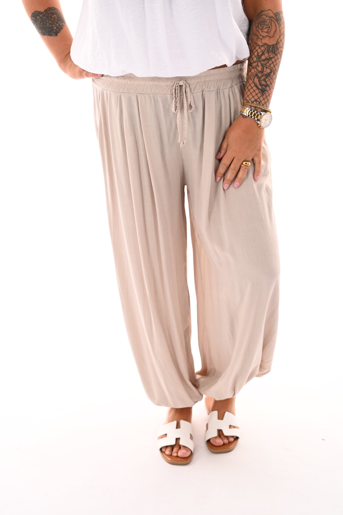 Basic ballon broek uni beige