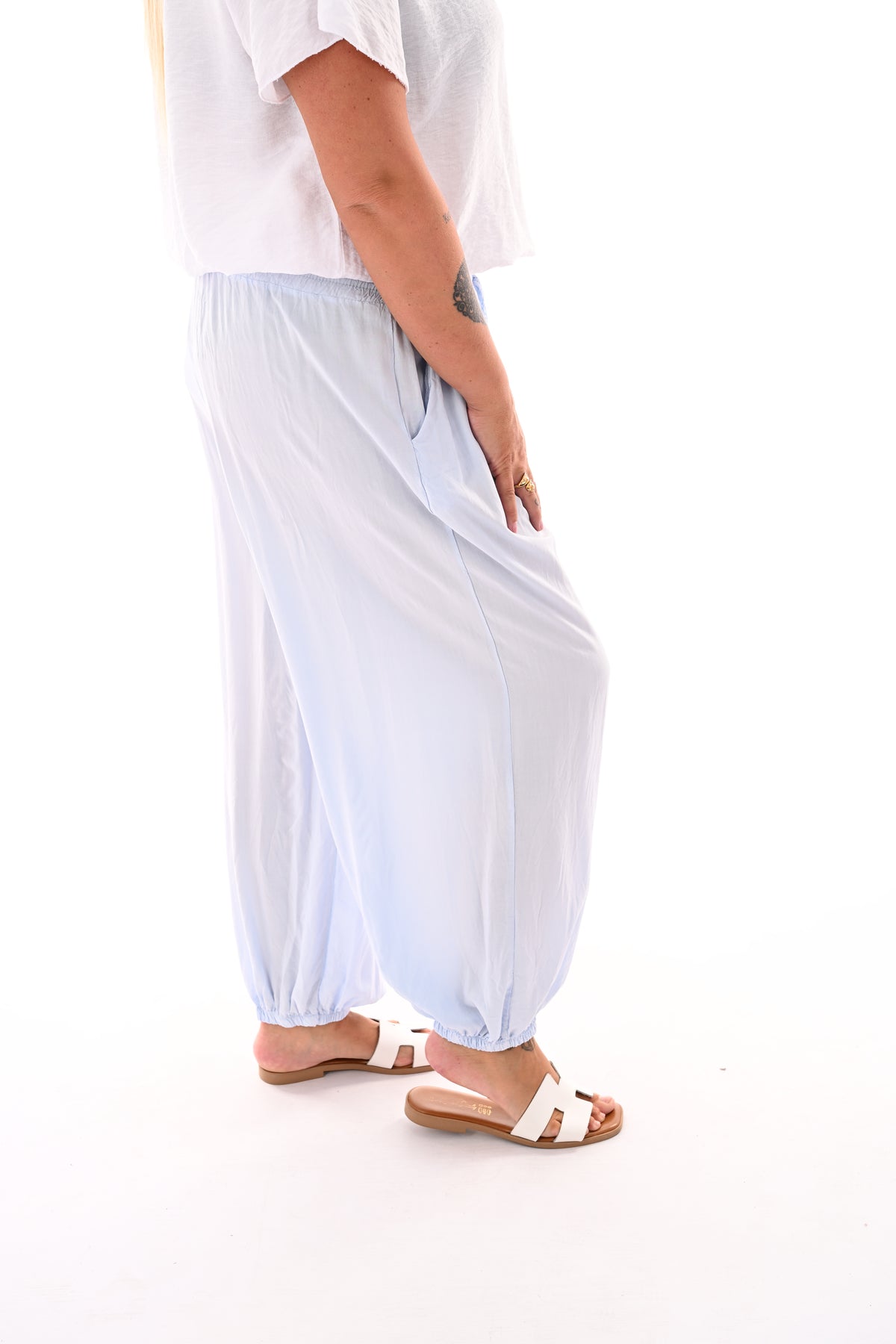 Basic ballon broek uni lichtblauw