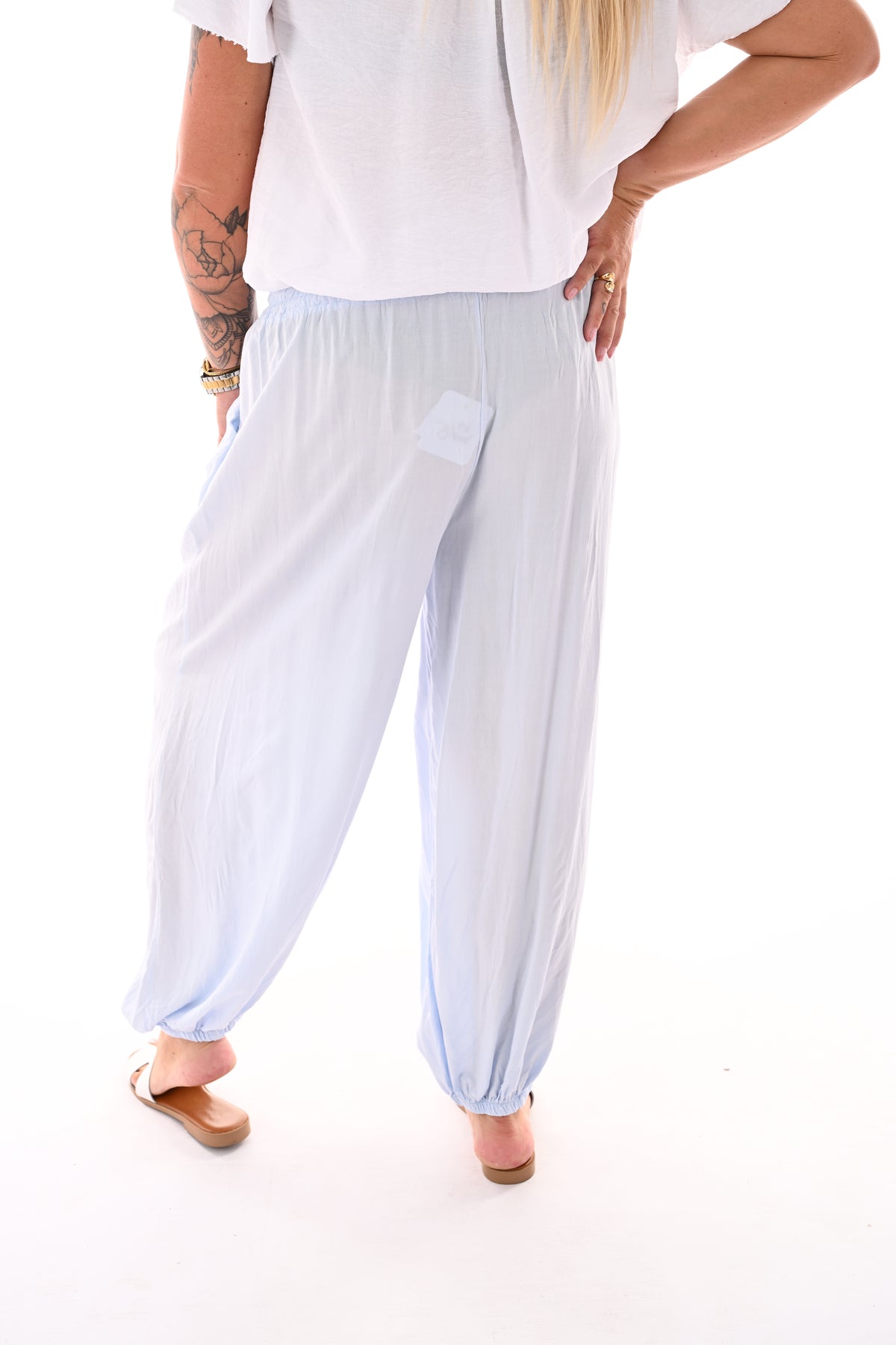 Basic ballon broek uni lichtblauw
