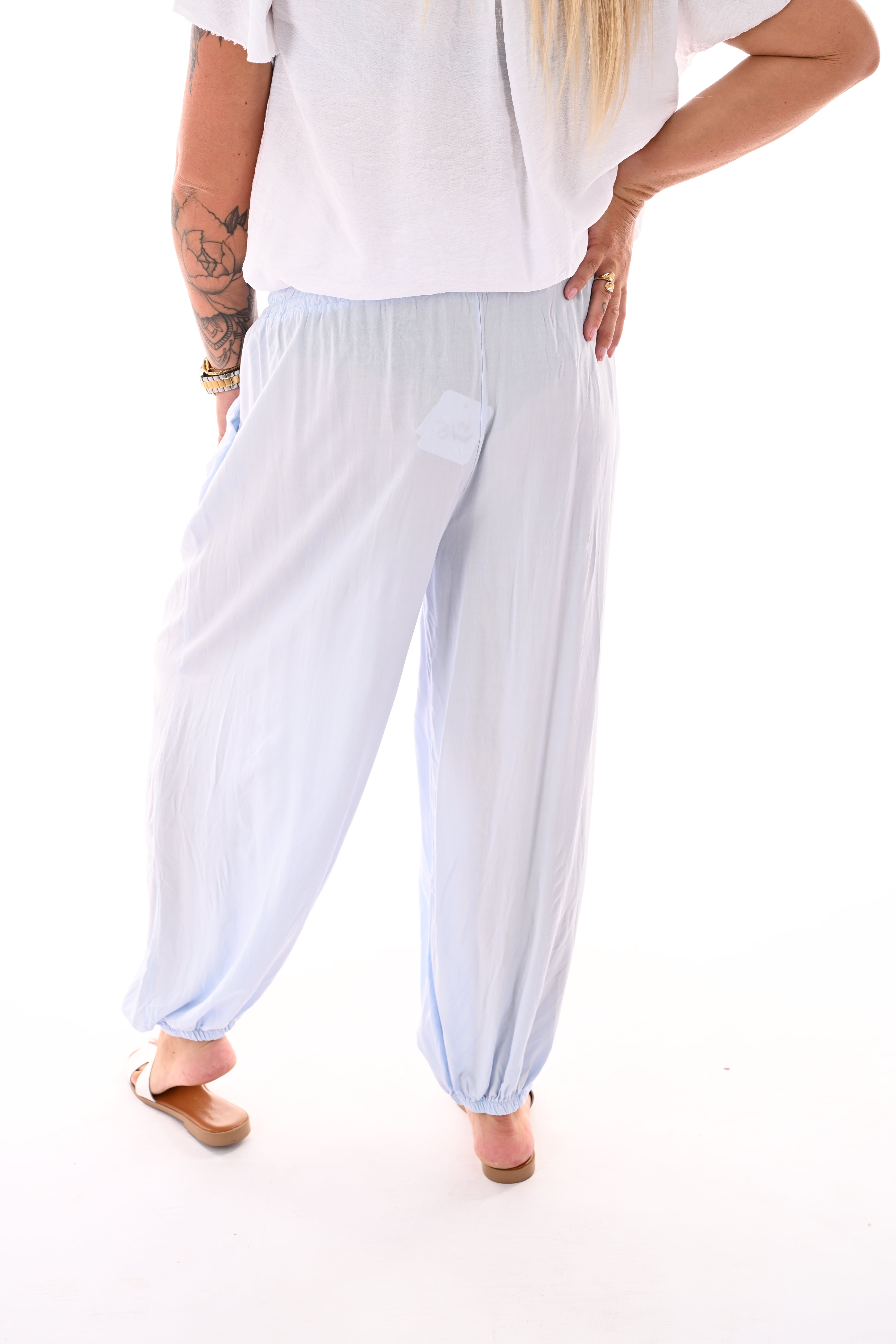 Basic ballon broek uni lichtblauw
