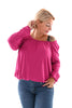 Basic top lange mouwen uni fuchsia