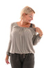 Basic top lange mouwen uni taupe