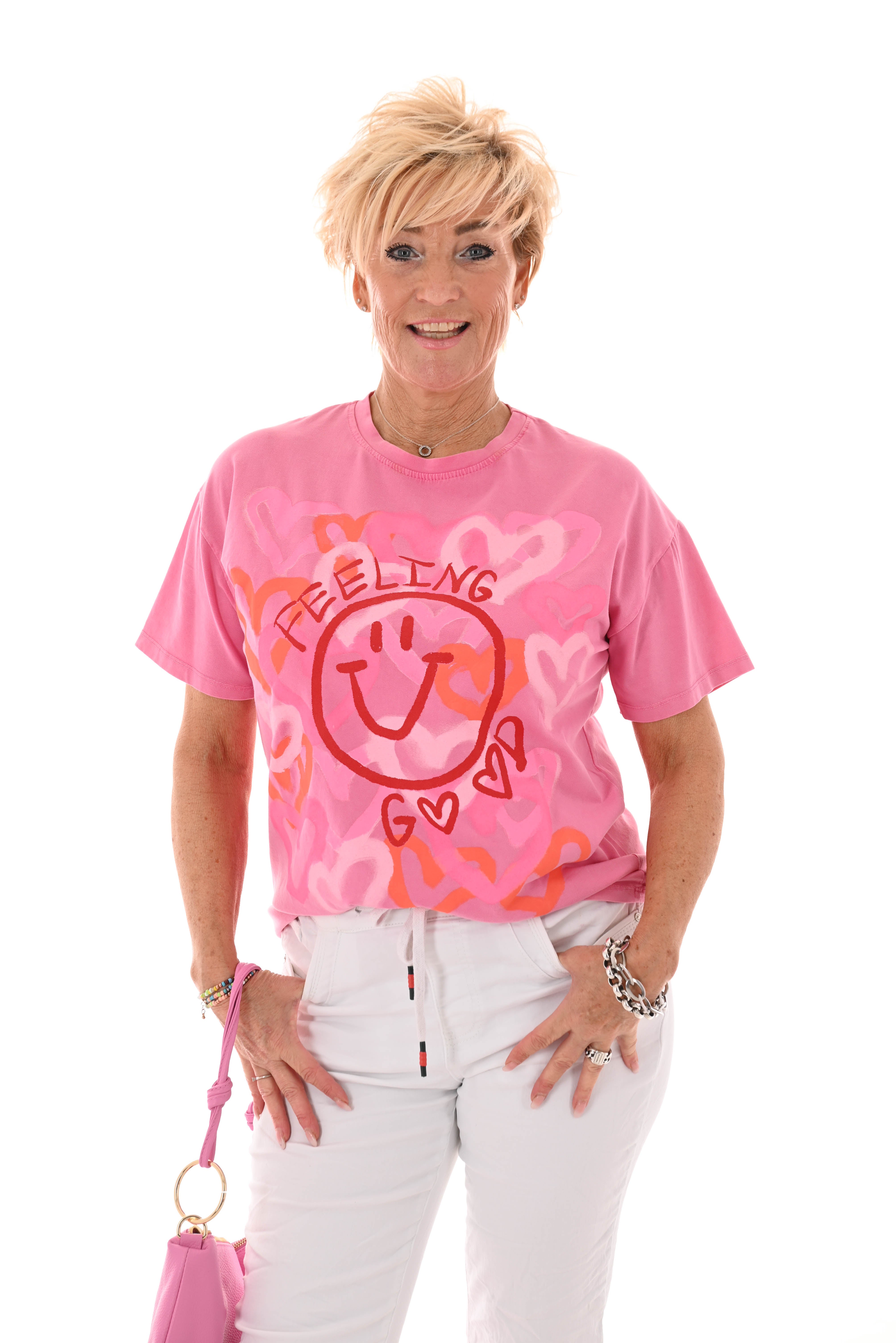 T-shirt feeling good roze