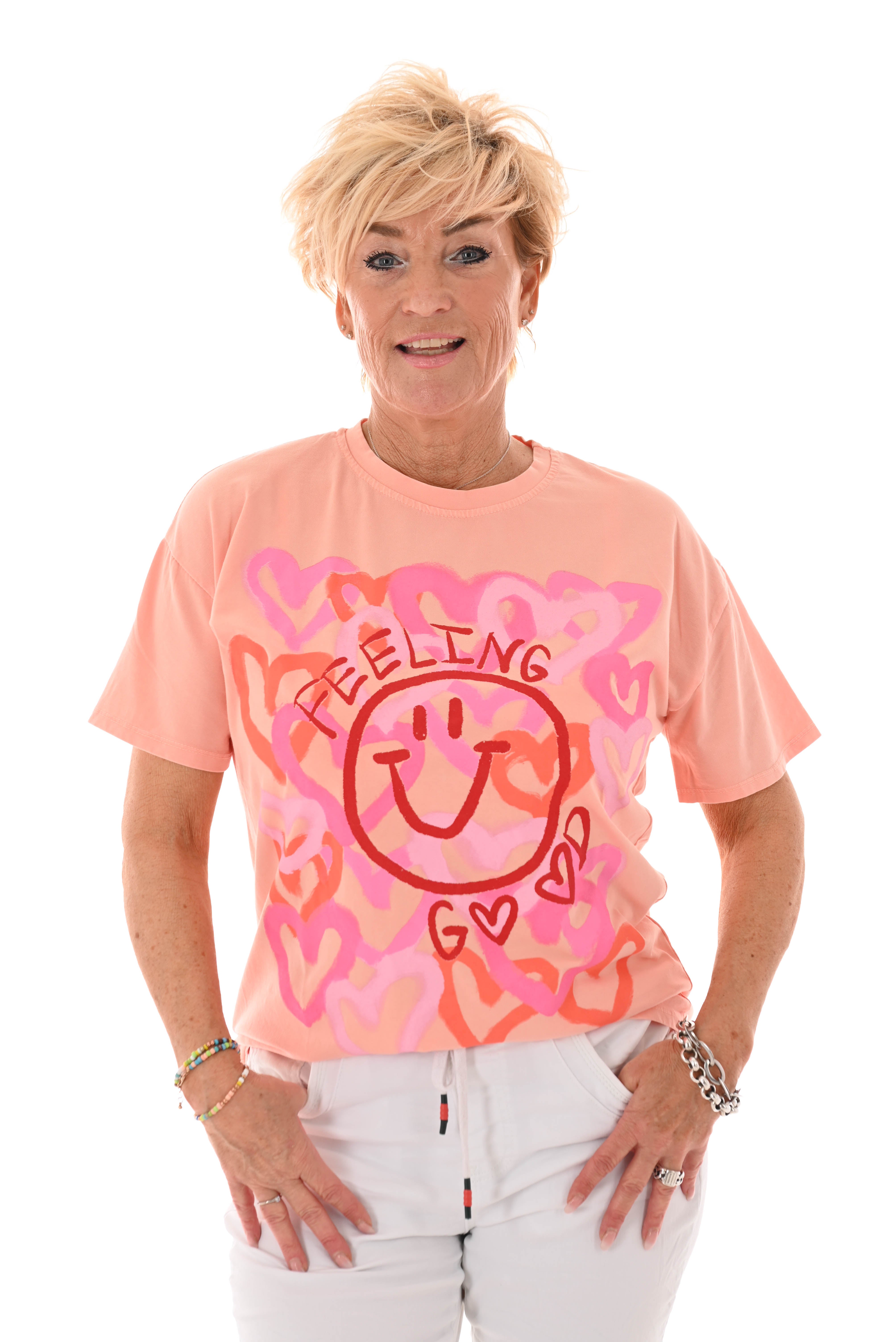 T-shirt feeling good peach
