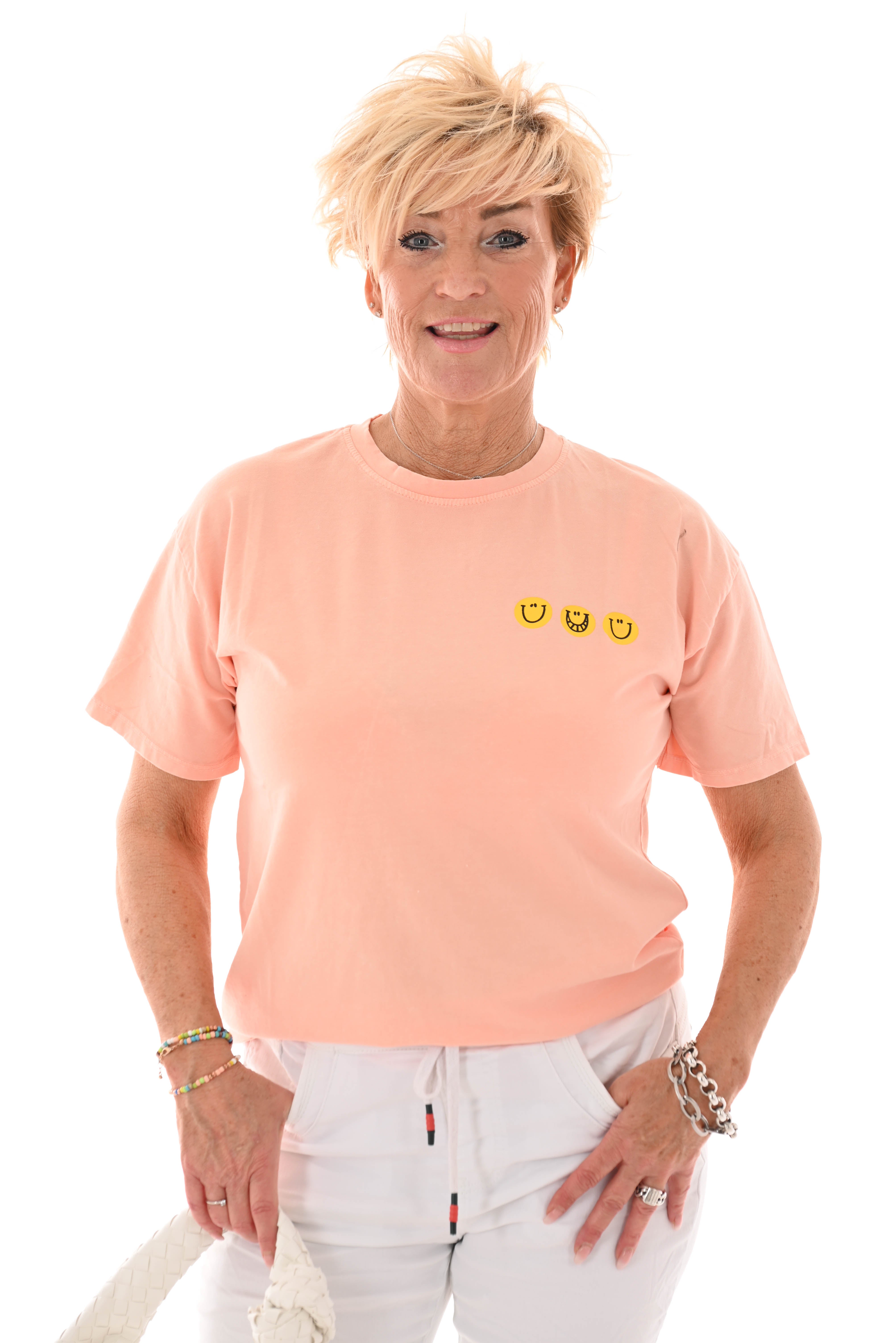 T-shirt smile always zalm