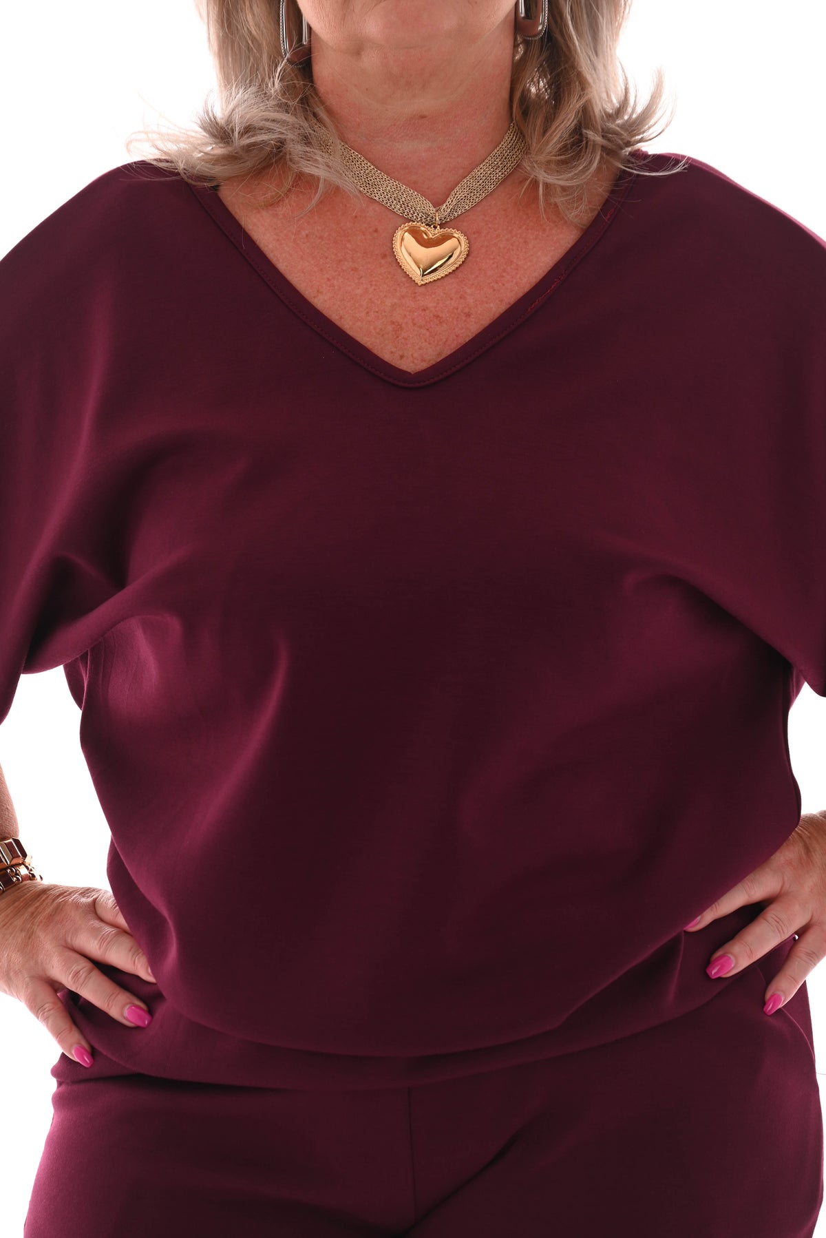 Ketting lurex hart goud