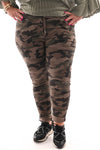 Stretchbroek camouflage bruin/groen