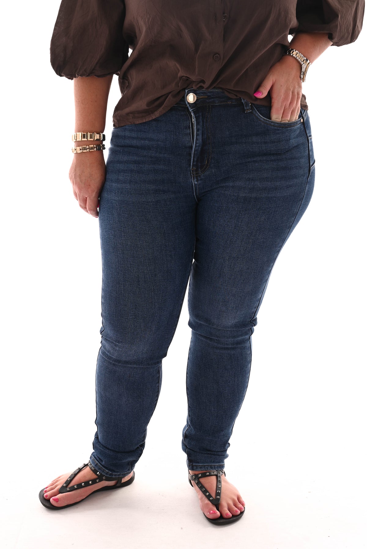 Goodies jeans skinny push-up donkerblauw