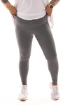 Norfy legging gemeleerd grijs