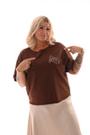 Sweater korte mouwen ciao bella bruin