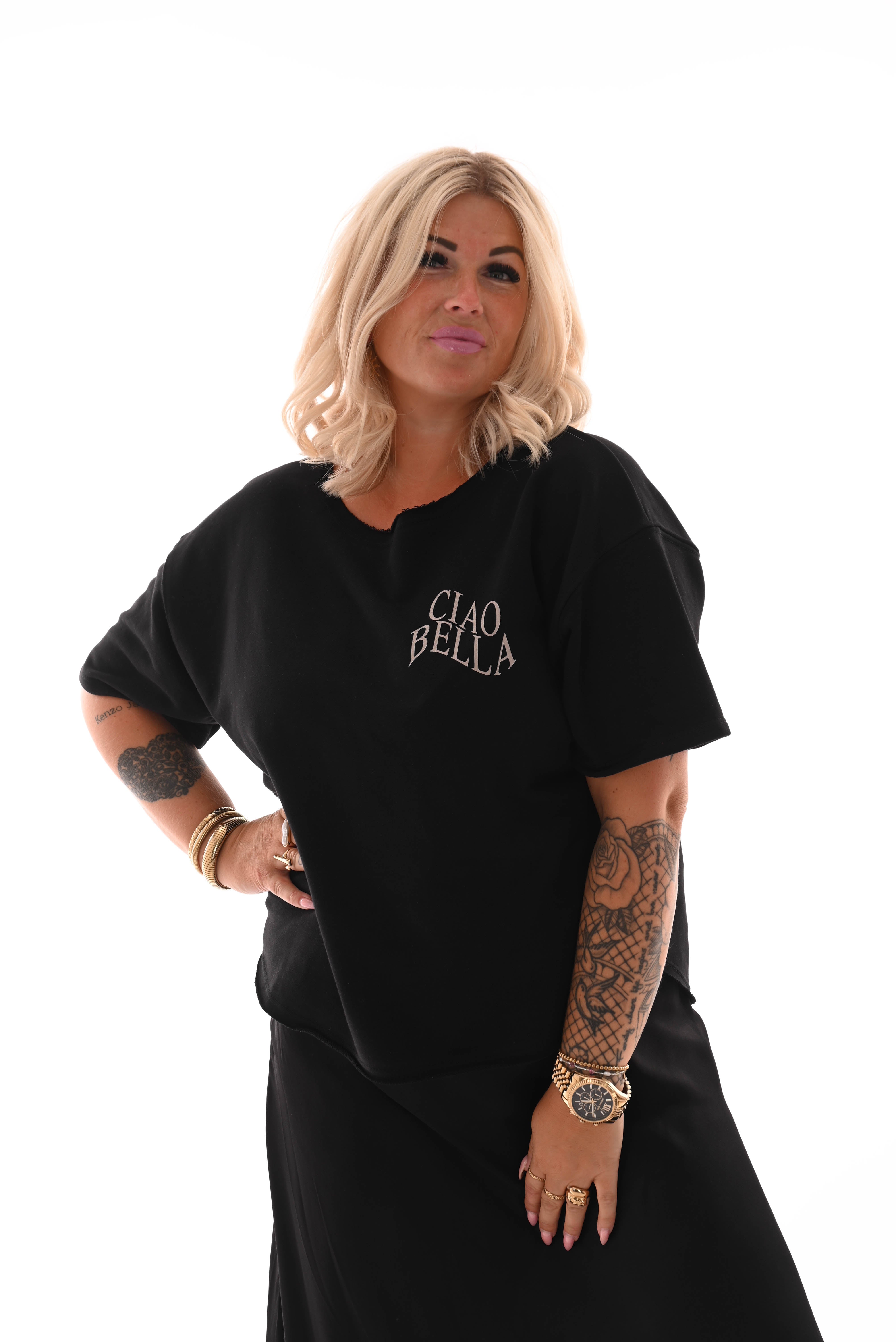 Sweater korte mouwen ciao bella zwart