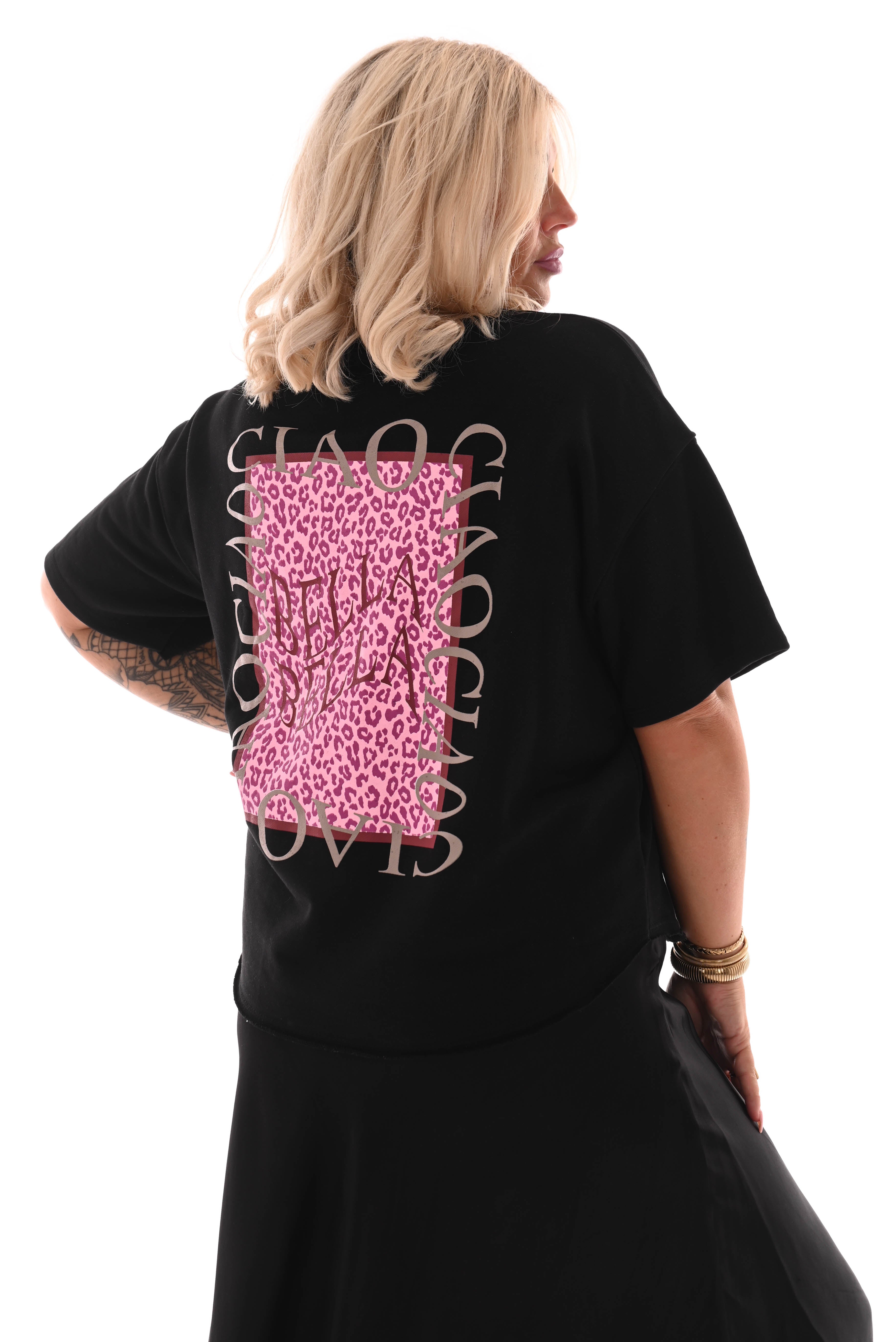 Sweater korte mouwen ciao bella zwart
