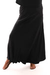 Lange silky rok zwart