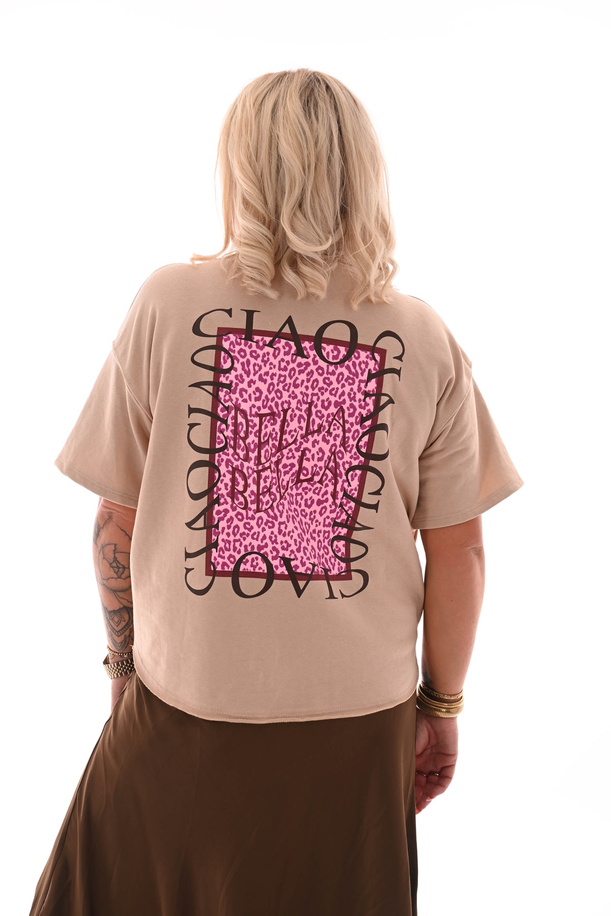 Sweater korte mouwen ciao bella beige