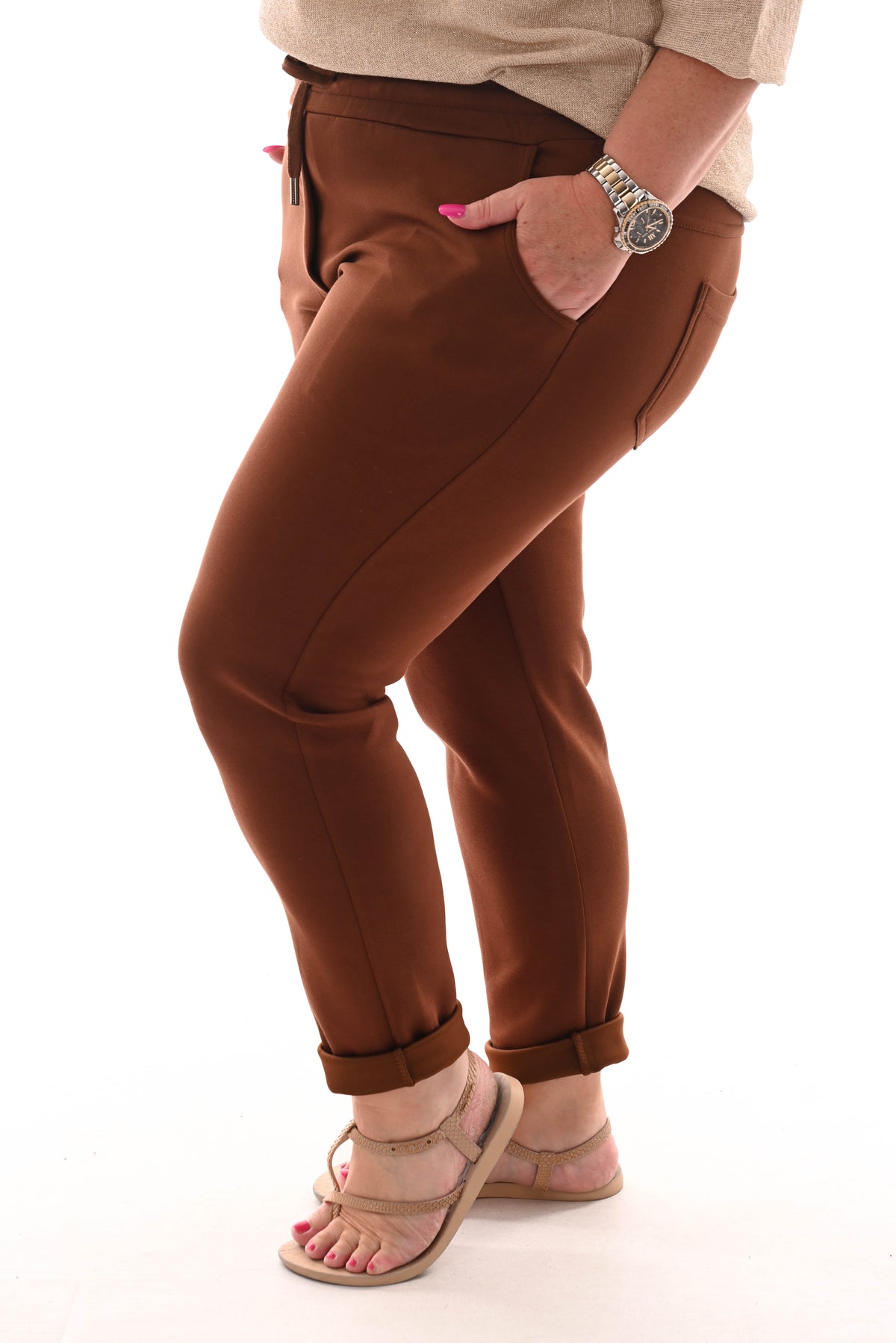 Jogger uni met strik bruin
